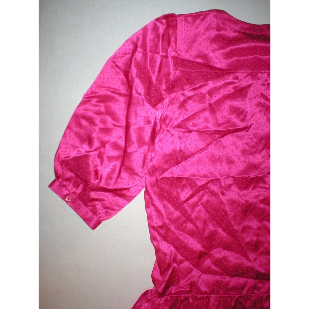 New Juicy Couture Dress $498 Sleeves Womens 4 NWT Bright Pink Polka Dots Silk - Picture 5 of 6